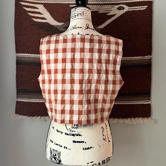 Aniela Parys Sonja Cropped Plaid Blouse Top - Picture 5 of 11